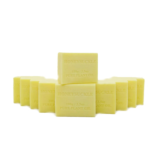 10x 100g Plant Oil Soap Honeysuckle Scent - Pure Vegetable Base-0