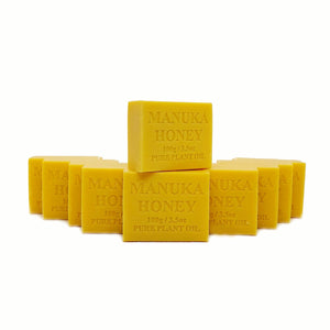 10x 100g Plant Oil Soap Manuka Honey Scent - Pure Vegetable Base-0
