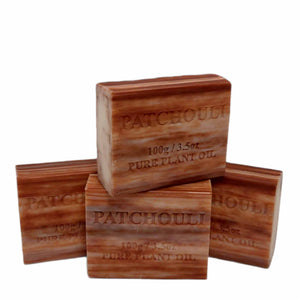 10x 100g Plant Oil Soap Patchouli Scent - Pure Natural Vegetable Base-4