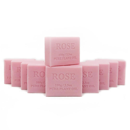 10x 100g Plant Oil Soap Rose Scent - Pure Natural Vegetable Base-0