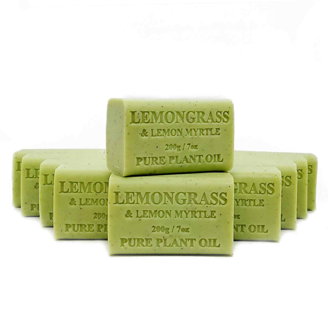 10x 200g Plant Oil Soap Lemongrass Lemon Myrtle Pure Vegetable Bar Australian-0