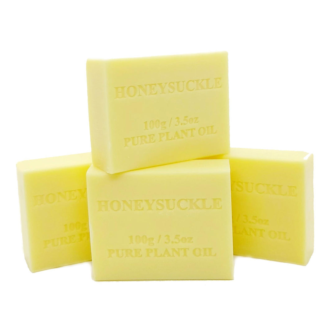 4x 100g Plant Oil Soap Honeysuckle Scent Pure Vegetable Base Bar Australian - Aurascent