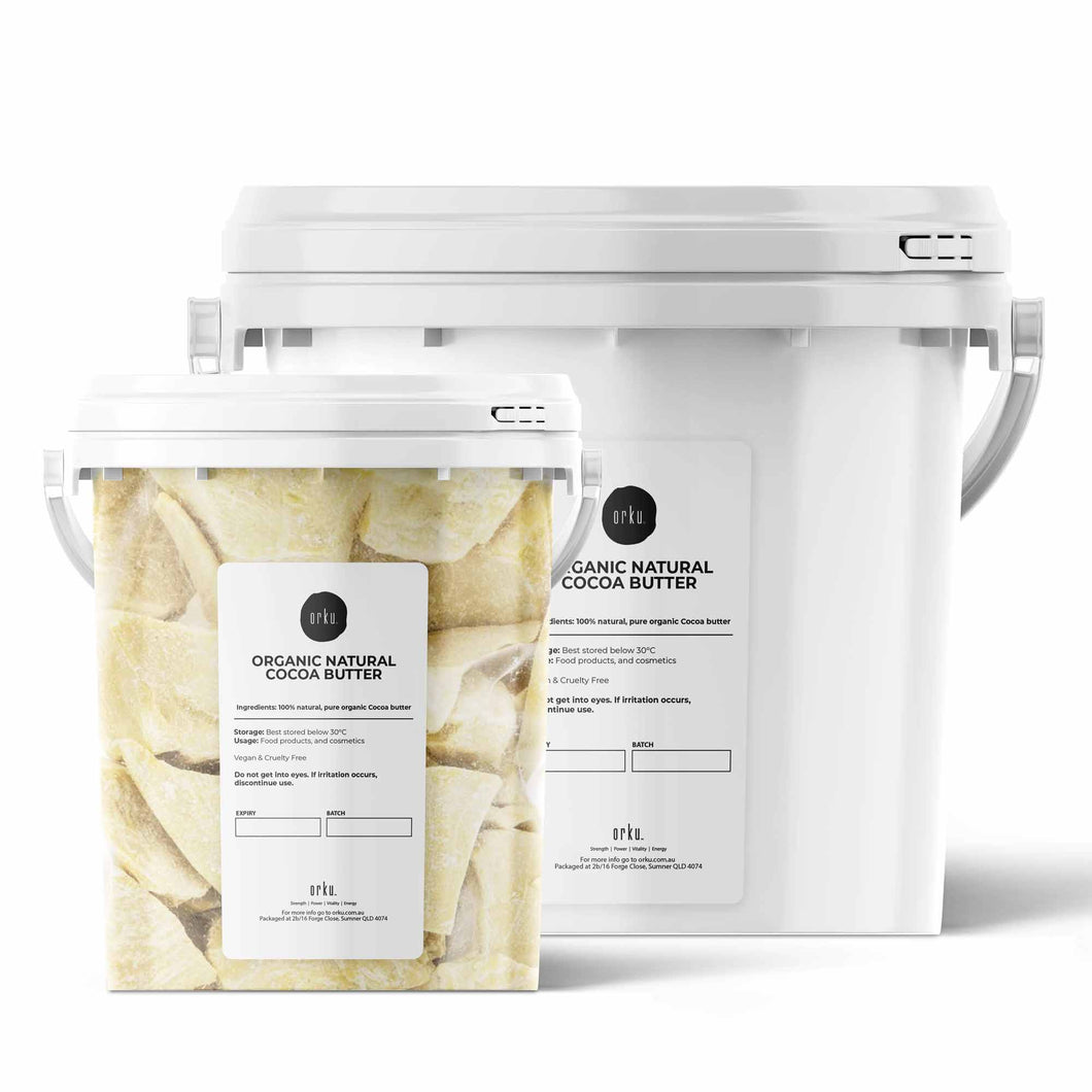 Organic Cocoa Butter Tub - Raw Natural Food Grade Chunks - Skin, Body, DIY & Cream-0