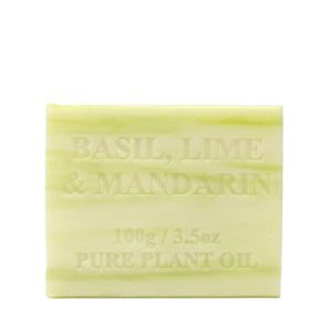 10x 100g Plant Oil Soap Basil Lime Mandarin Scent - Pure Natural Vegetable Base-2