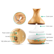 Load image into Gallery viewer, 400ml 4 in 1 Aroma Diffuser with remote control - Light Wood-2
