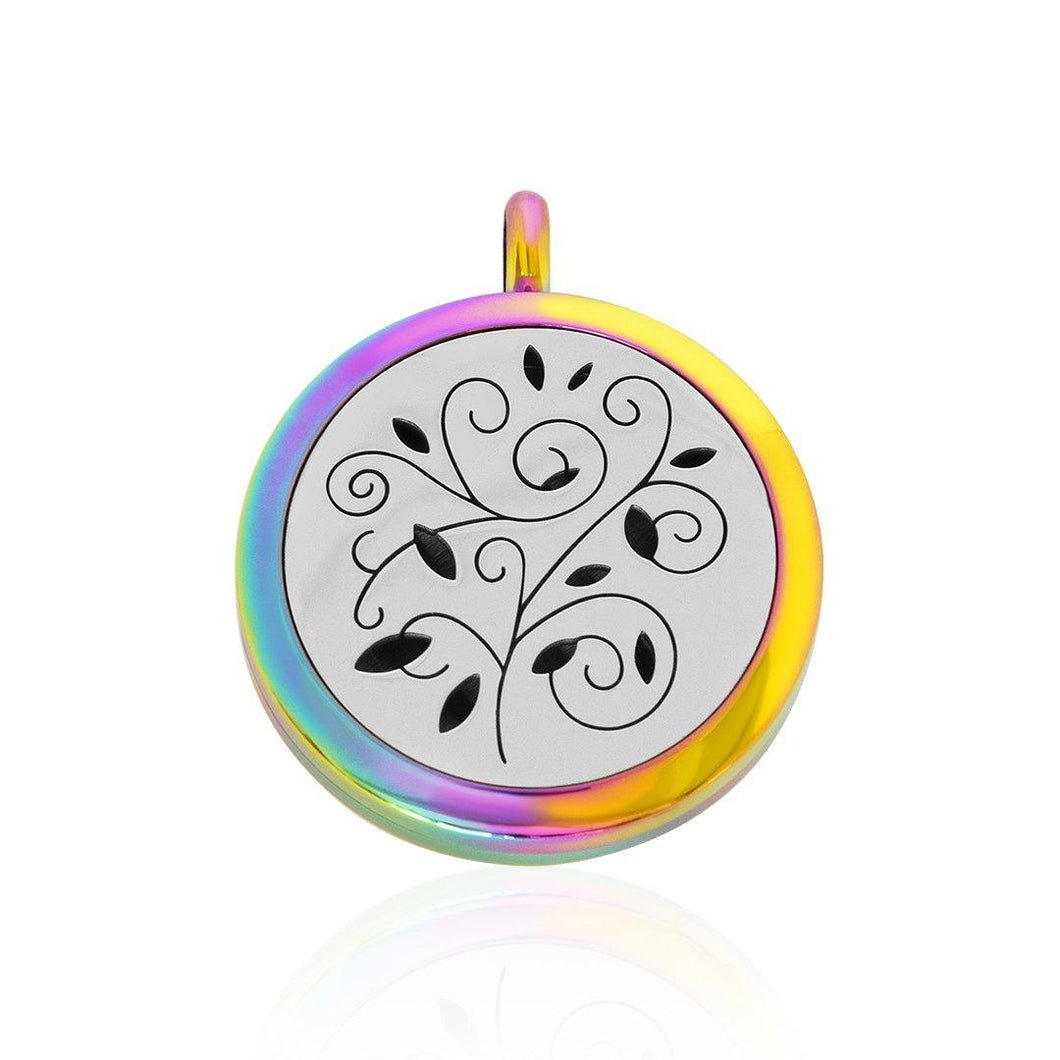Branch and Leaves Essential Oil Diffuser Locket Pendant FEP015CD - Aurascent