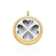 Load image into Gallery viewer, Lucky Clover Essential Oil Diffuser Locket Pendant FEP022GD - Aurascent
