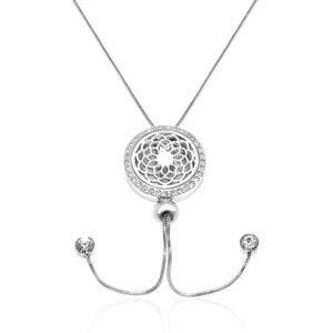 Chrysanthemum Essential Oil Diffuser Pendant with adjustable Snake Chain FEP028ZA - Aurascent