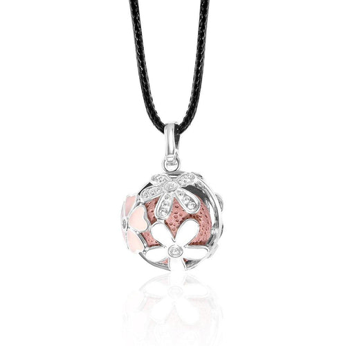 Petal Lava Ball Necklace LAP006SR - Aurascent