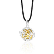 Flower Lava Ball Aromatherapy Necklace LAP009SR - Aurascent