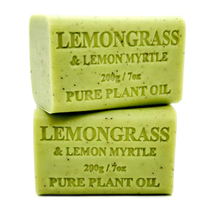 2x 200g Pure Plant Oil Soap Lemongrass & Lemon Myrtle - Australian Made-0