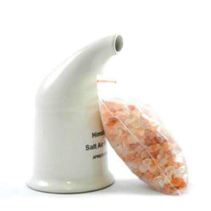 Himalayan Salt Inhaler Pipe + 125g Pink Rock Coarse Salt Clean Air Breathe - Aurascent