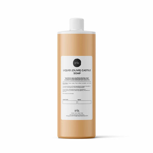 500ml Liquid Castile Soap - Pure, Unscented, Vegan - Natural Olive Oil Base, High Concentrate - Aurascent